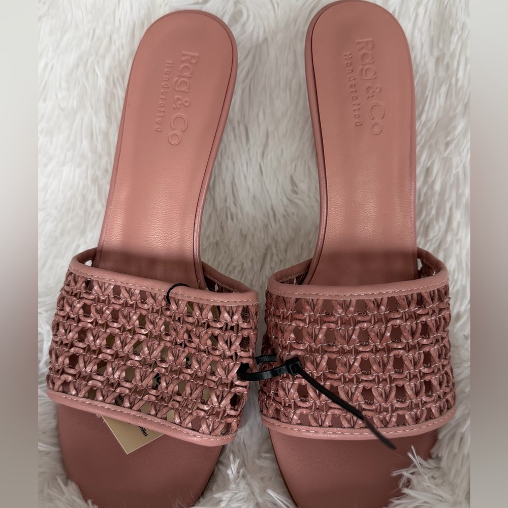 Women's Pink Woven Slide Heels by Rag & Co